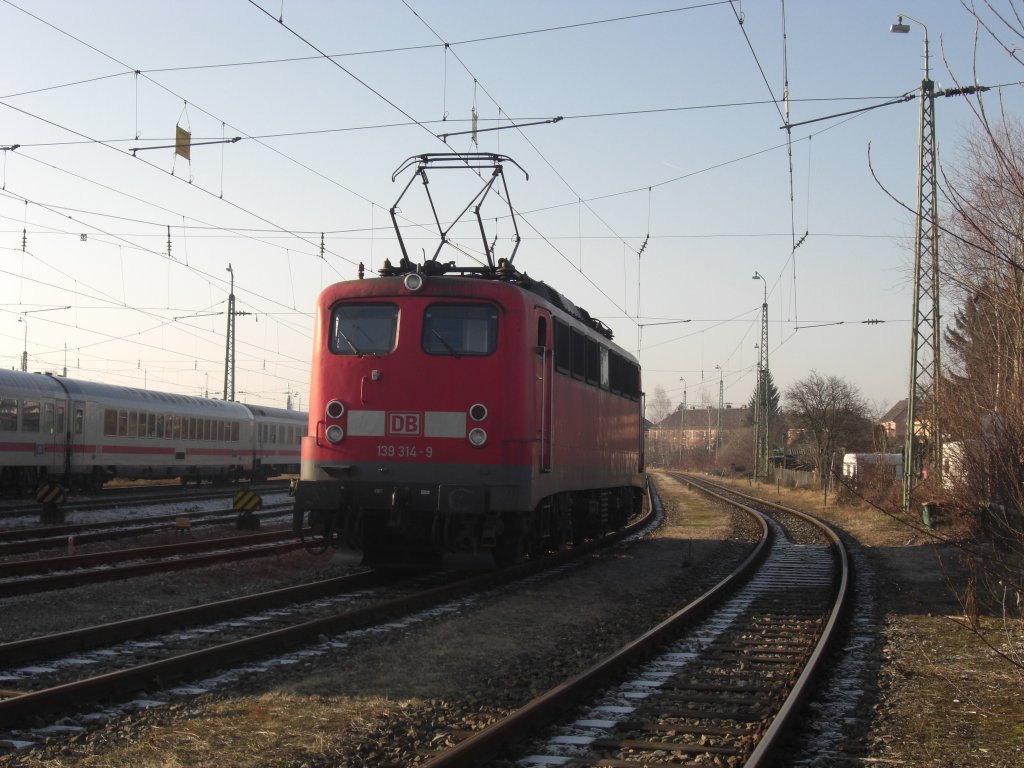 139 314-9 abgestellt in Freilassing am 30. Dezember 2008.