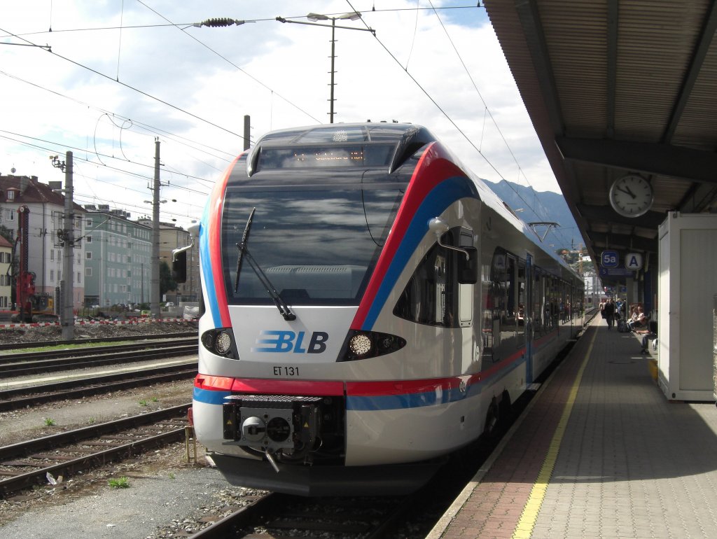 ET 131 der  Berchtesgadener Land Bahn  am 8. August 2008 im Salzburger Hauptbahnhof.