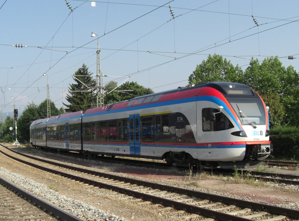 ET 134 war am 8. August 2008 im Bahnhof von Freilassing abgestellt.