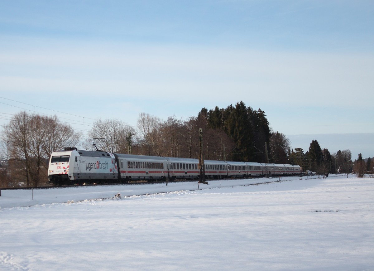101 050-3 das erste Mal erwischt am 28. Januar 2015 kurz nach Prien am Chiemsee.