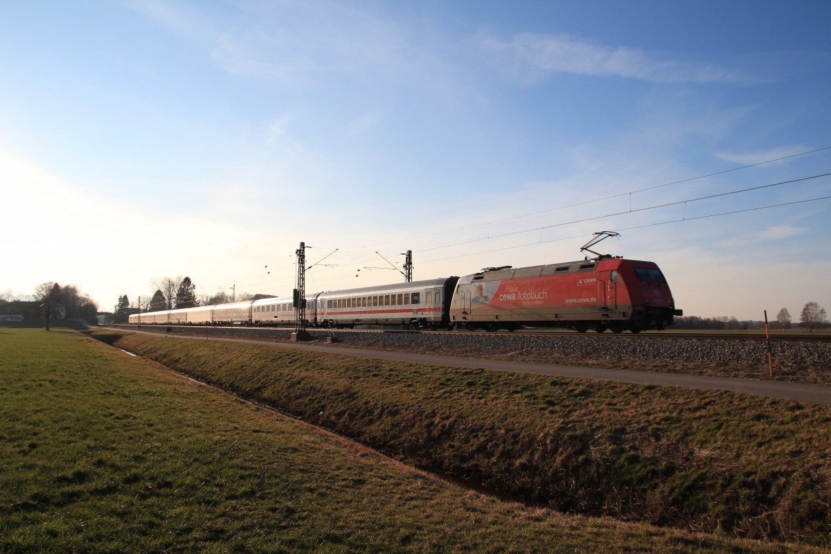 101 089-1 die andere  CEWE -Lok am 28. Februar 2014 bei bersee.