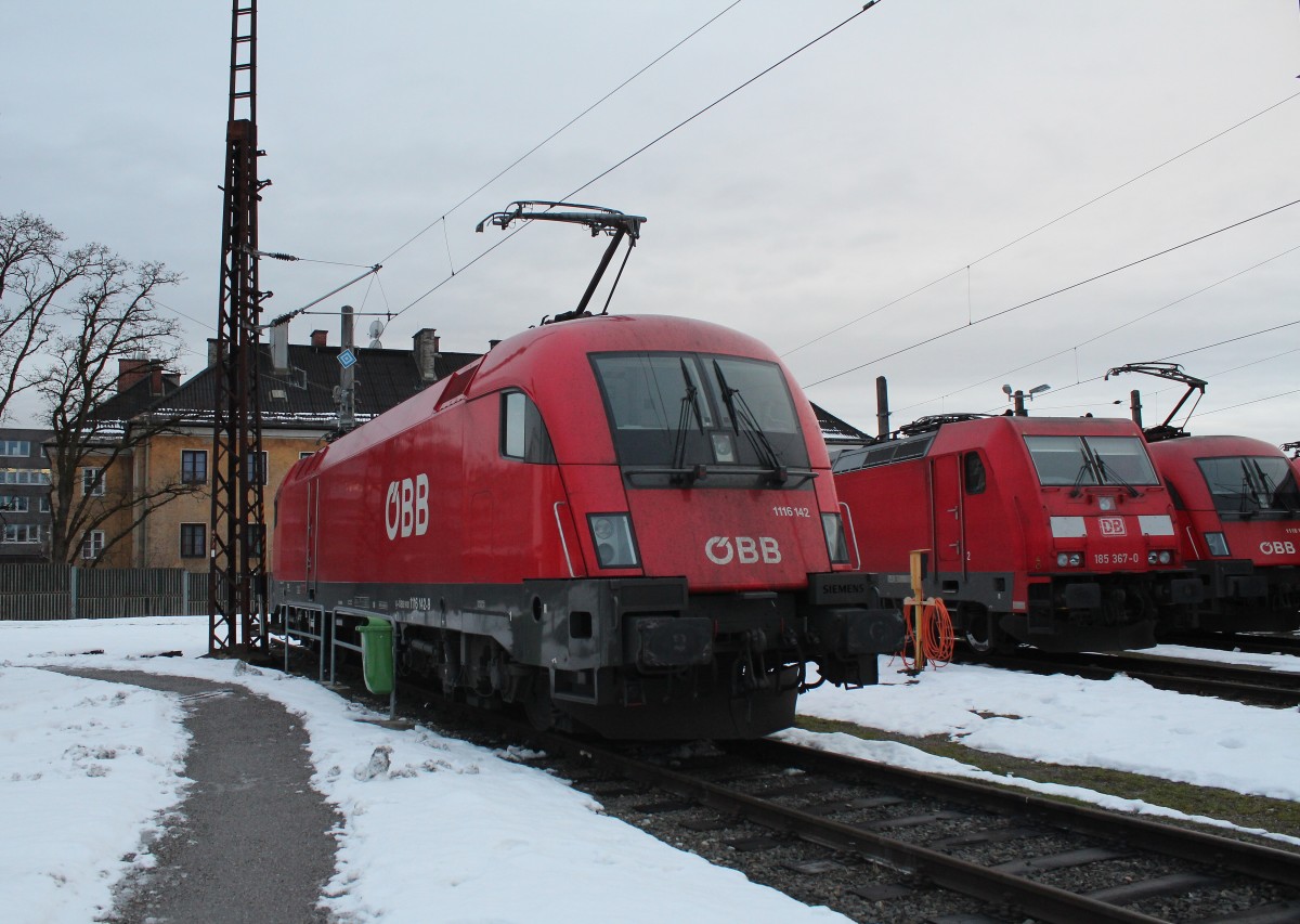 1116 142-9 war am 5. Januar 2015 im Depot Salzburg abgestellt.