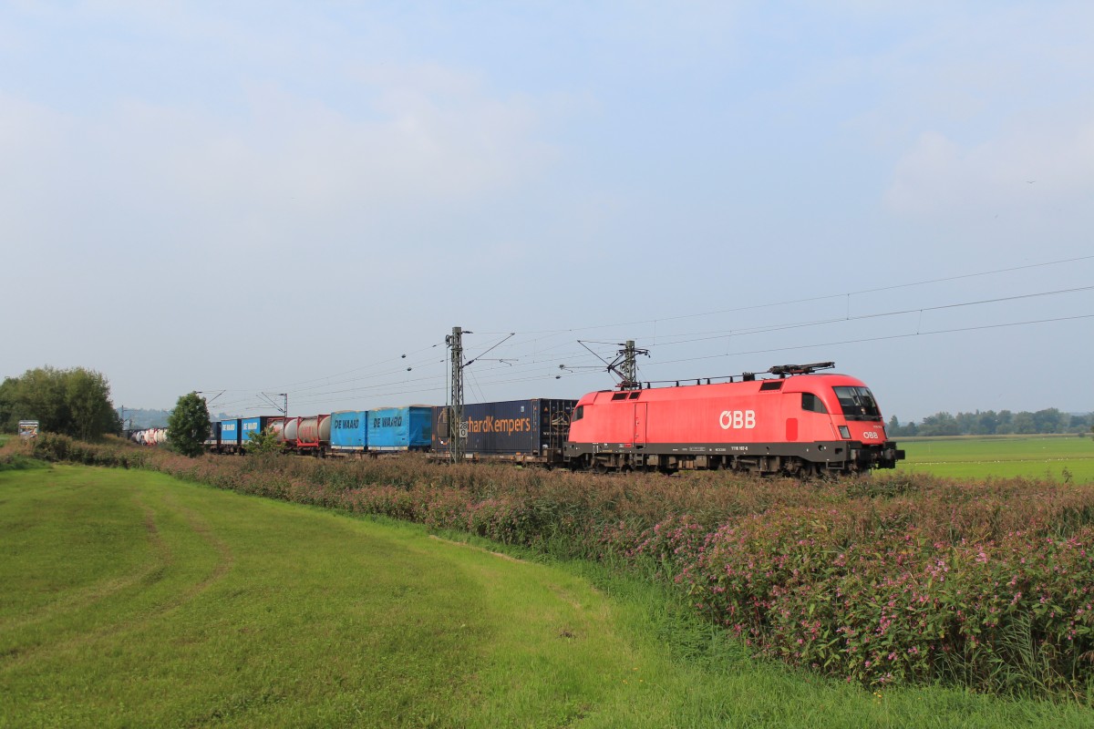 1116 167-6 war am 4. September 2012 bei Weisham in Richtung Salzburg unterwegs.