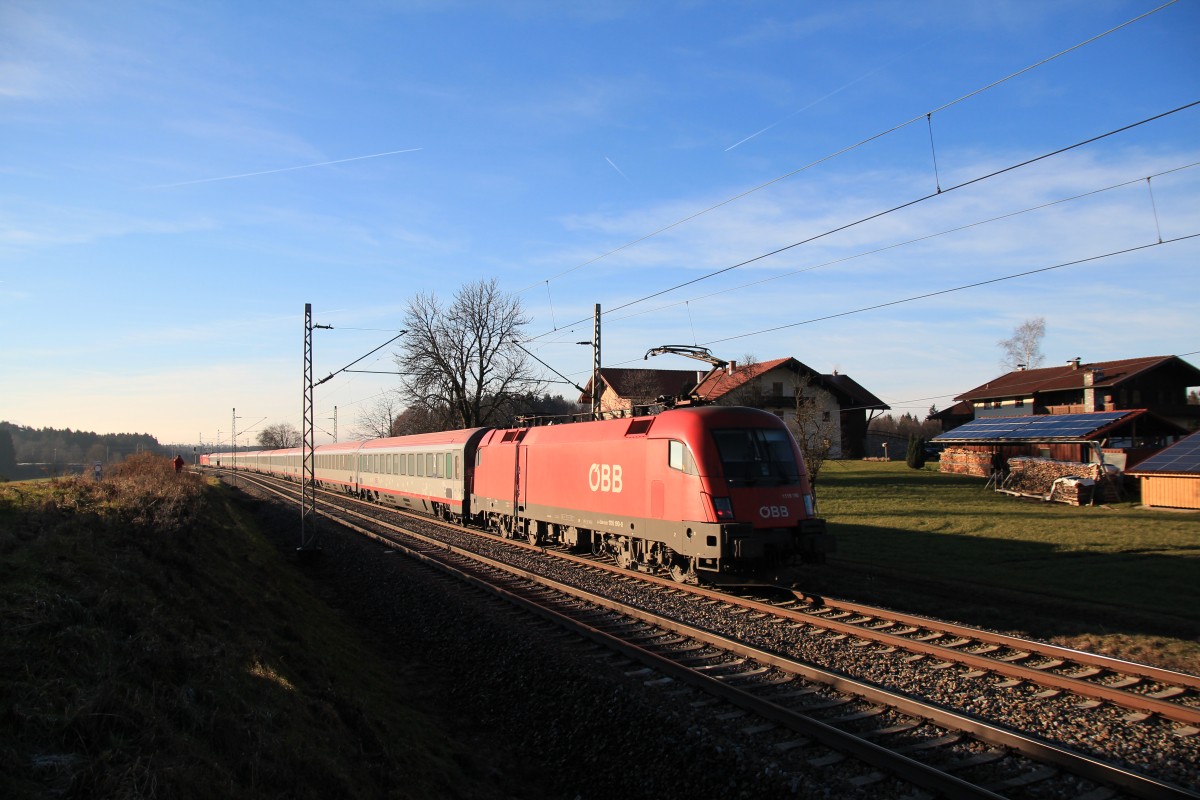 1116 190-0 schiebend am 21. Dezember 2013 bei Bergen.