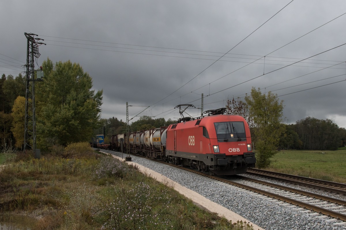 1116 278-3 war am 23. Oktober 2015 bei bersee am Chiemsee in Richtung Salzburg unterwegs.