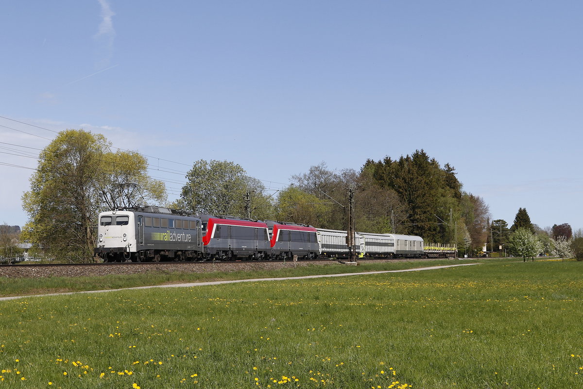 139 558 mit 9187 0036 006 und 9187 0036 009 am 24. April 2019 kurz nach Prien am Chiemsee.