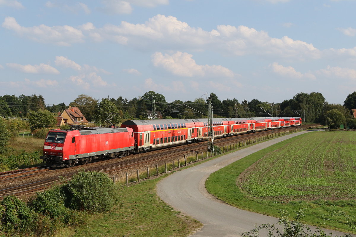 146 104 war am 31. August 2019 bei Langwedel auf dem Weg nach Norddeich-Mole.