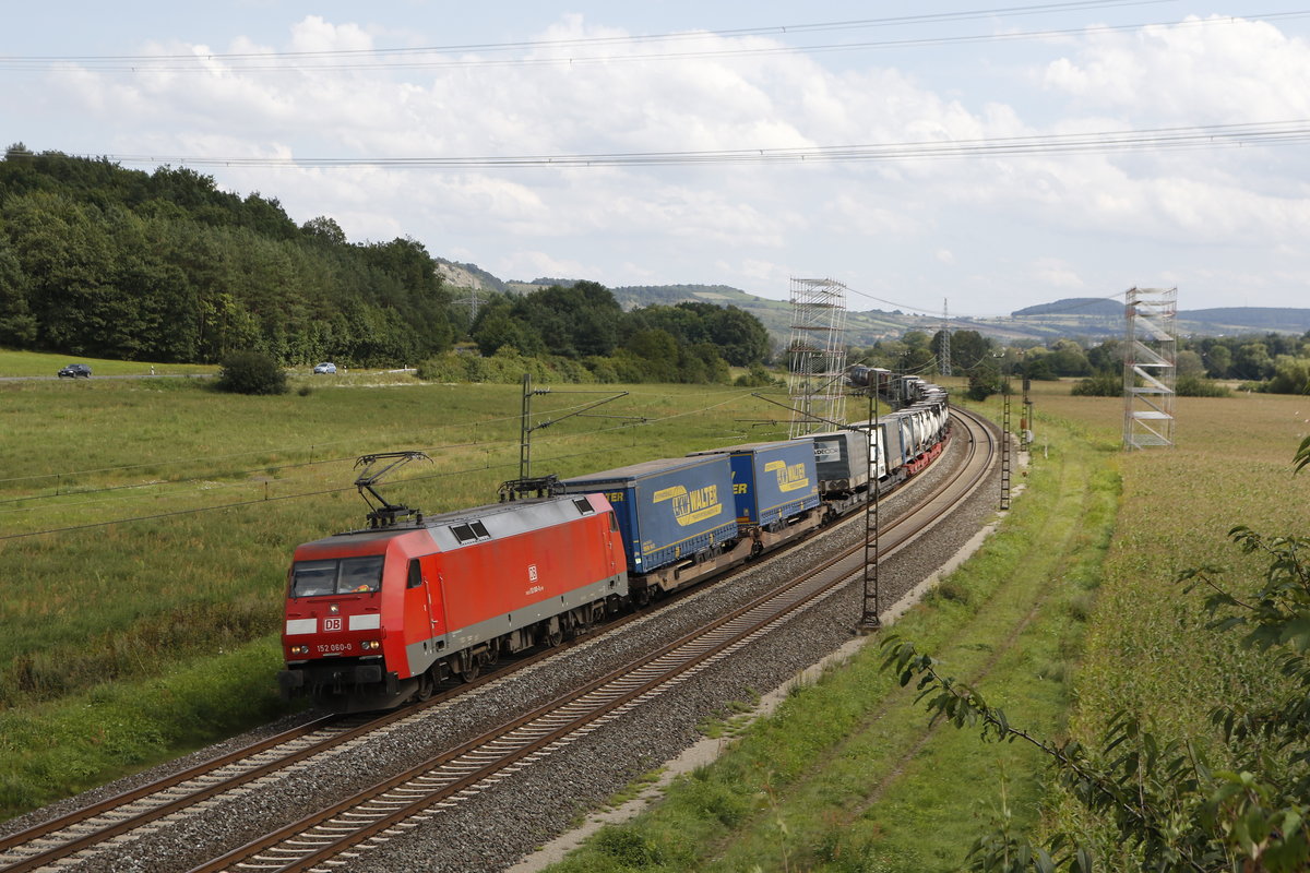 152 060-0 aus Wrzburg kommend am 18. August 2017 bei Harrbach.