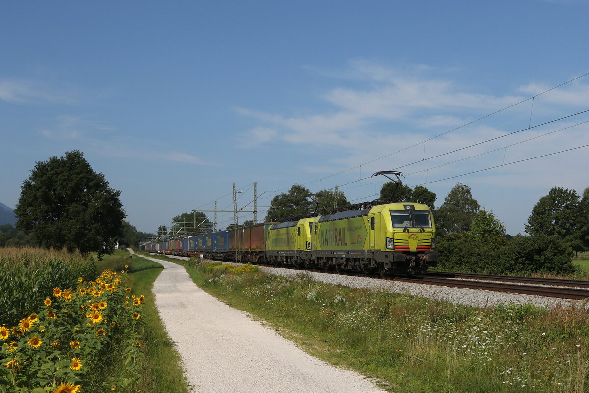 193 559 & 193 552 mit dem  Walter-KLV  aus Mnchen kommend am 12. August 021 bei bersee am Chiemsee.