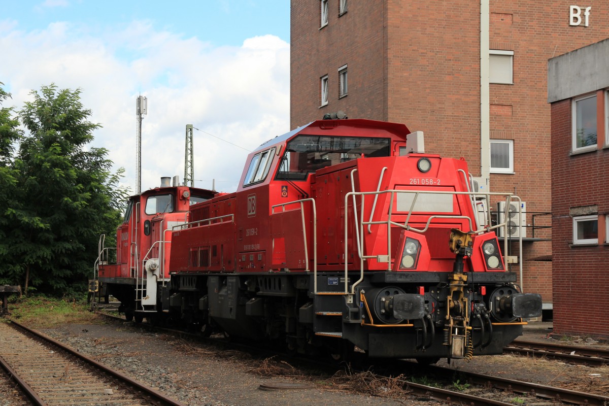 261 058-2 war am 23. August 2014 in Mainz-Bischofsheim abgestellt.