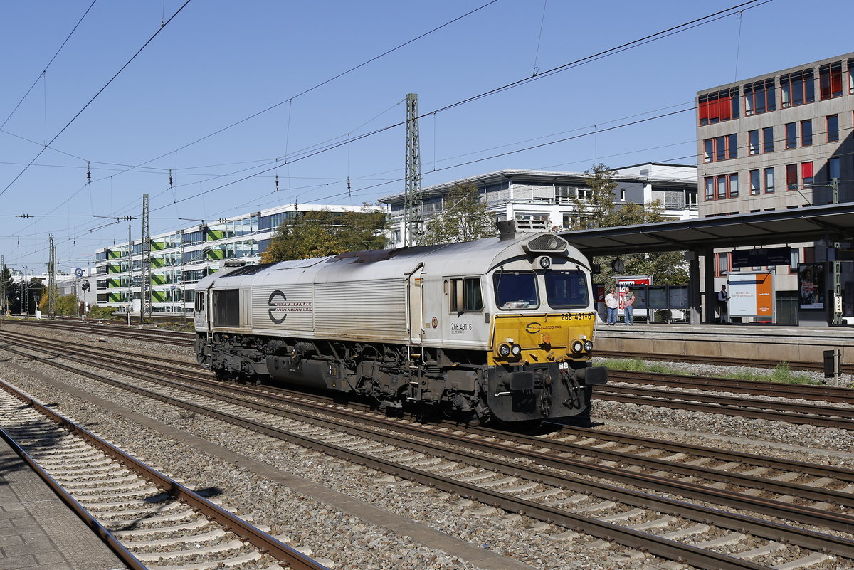 266 431 von  Euro Cargo Rail  am 14. Oktober 2018 in Mnchen-Heimeranplatz.