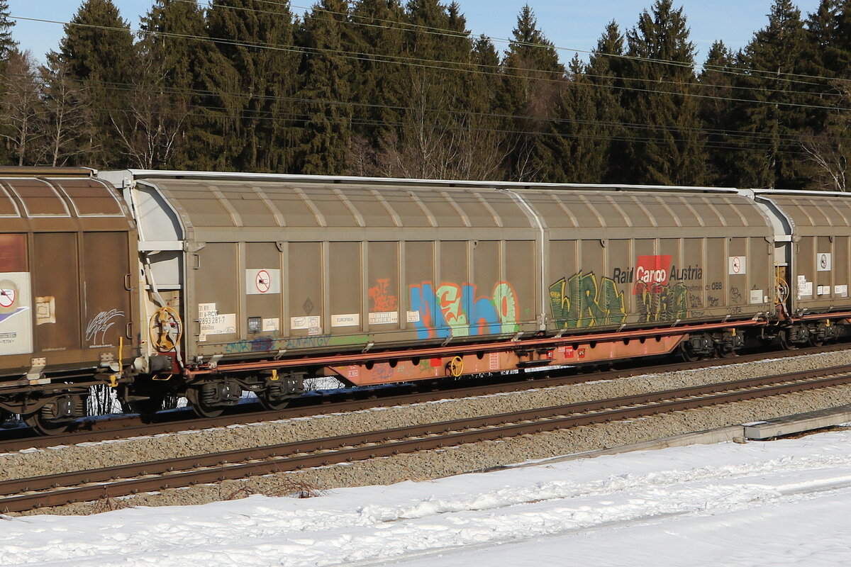 2893 281 (Habbiillns) von  Rail Cargo Austria  am 27. Januar 2022 bei Grabensttt.