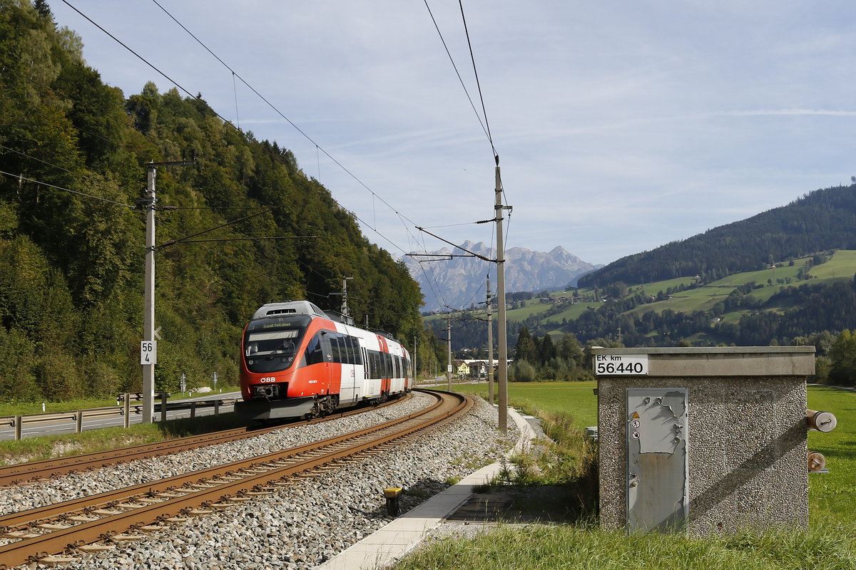 4024 003 war am 11. September 2018 bei Mitterberg in Richtung  Saalfelden  unterwegs.