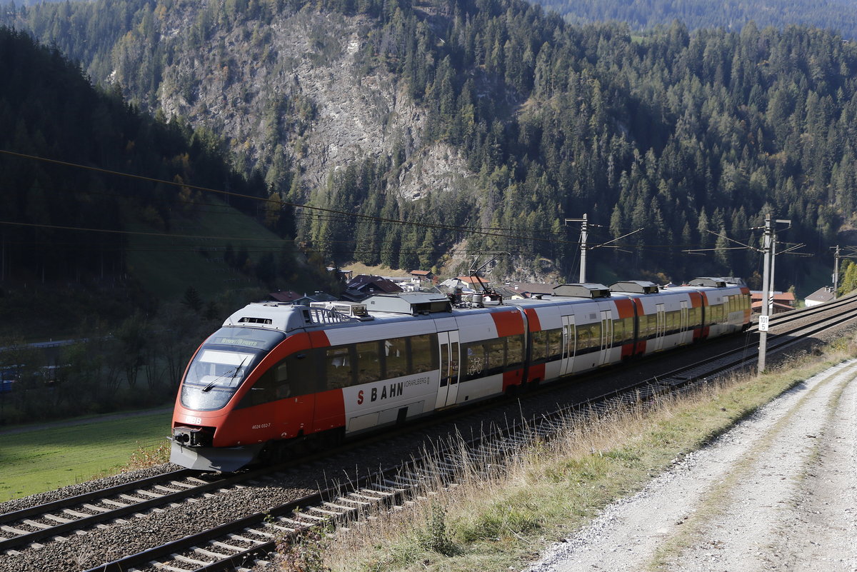 4024 032 war am 16. Oktober 2018 bei St. Jodok in Richtung Brenner unterwegs.