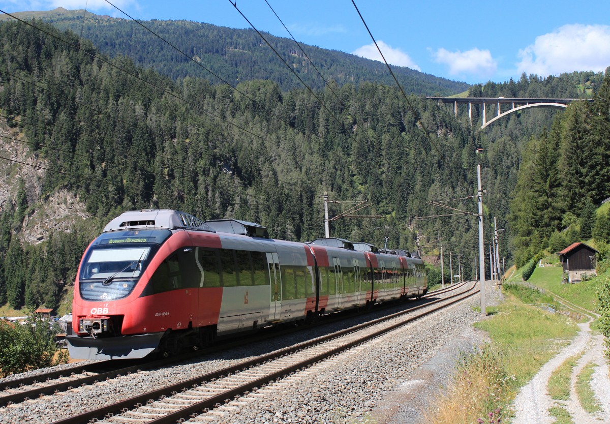 4024 060-8 fuhr am 16. August 2013 bei St. Jodok in Richtung Brenner.