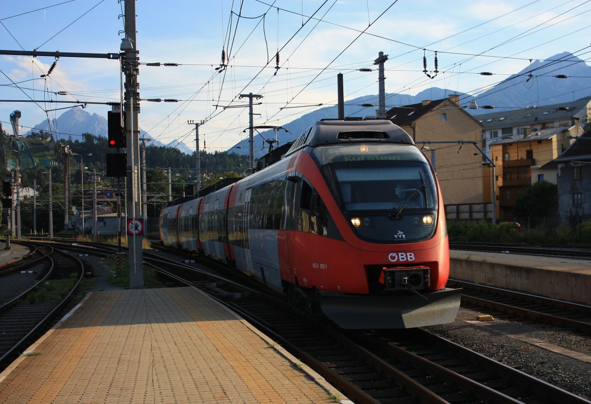 4024 092-1 bei der Einfahrt in den Bahnhof von Innsbruck am 15. August 2013.
