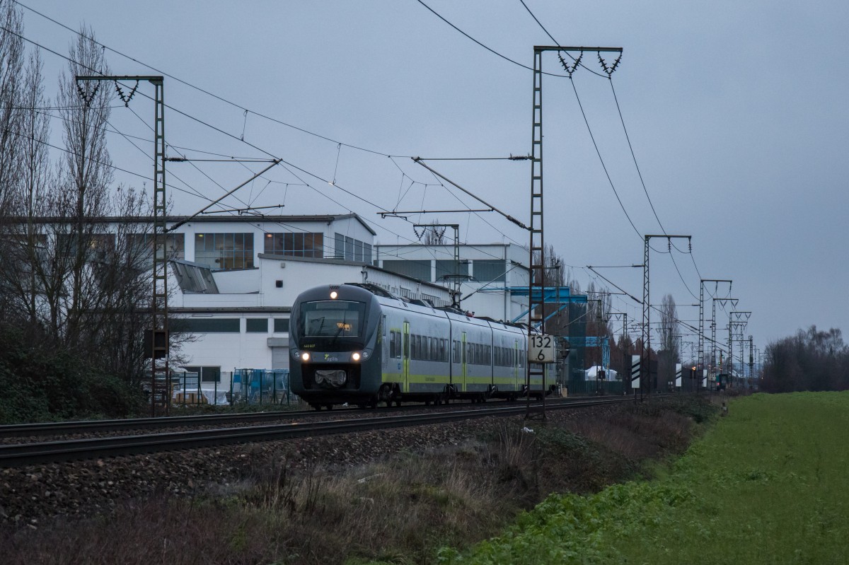 440 607 auf dem Weg nach Plattling am 2. Januar 2016 bei Burgweinting.