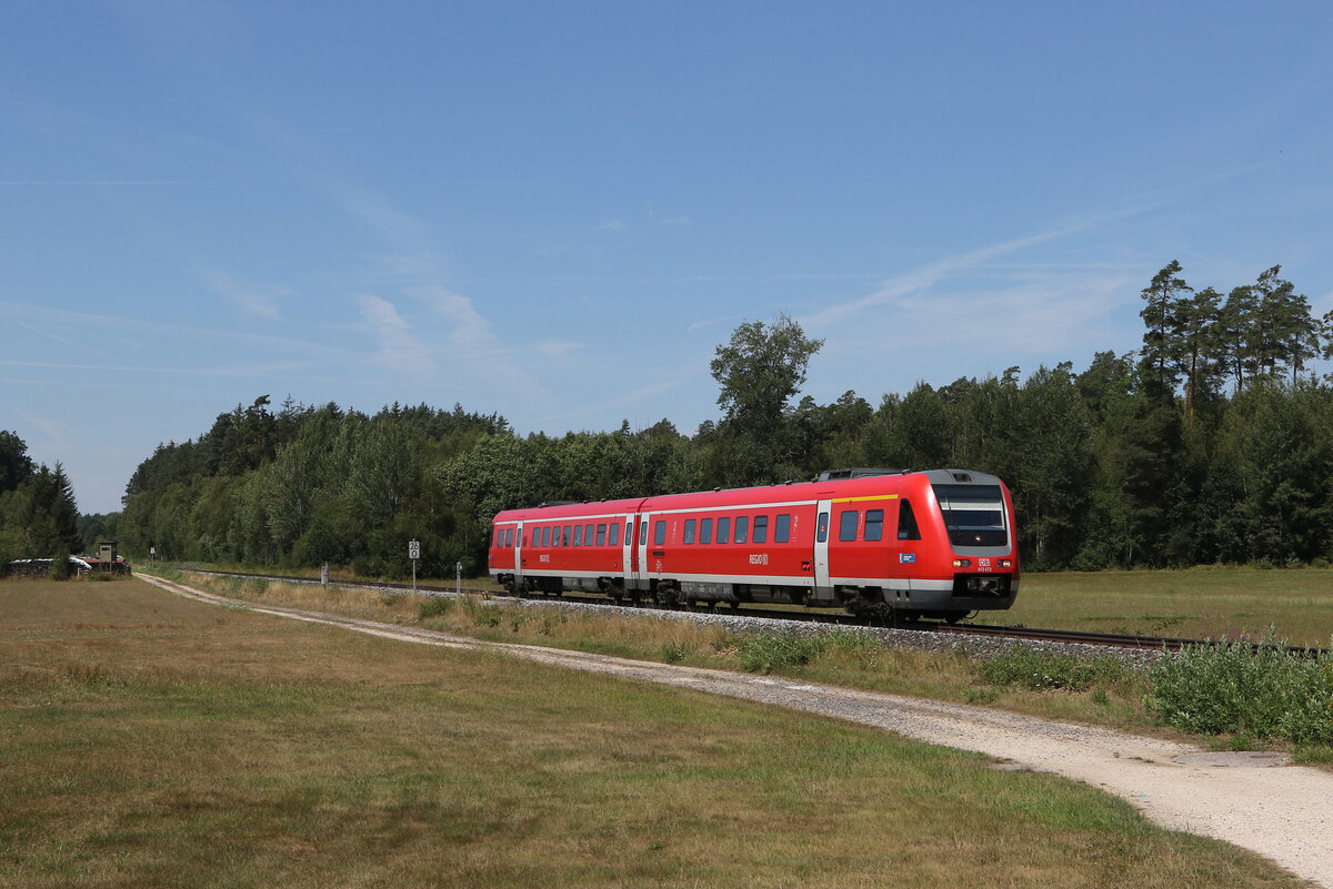 612 472 aus Vilseck kommend am 4. August 2022 bei Freihungsand/Oberpfalz.