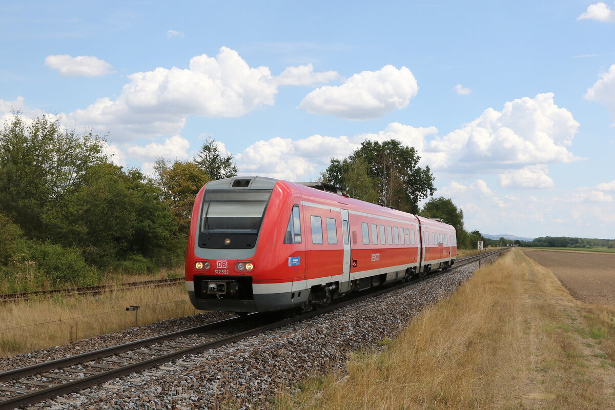 612 593 kurz vor Freihls/Oberpfalz am 2. August 2022.