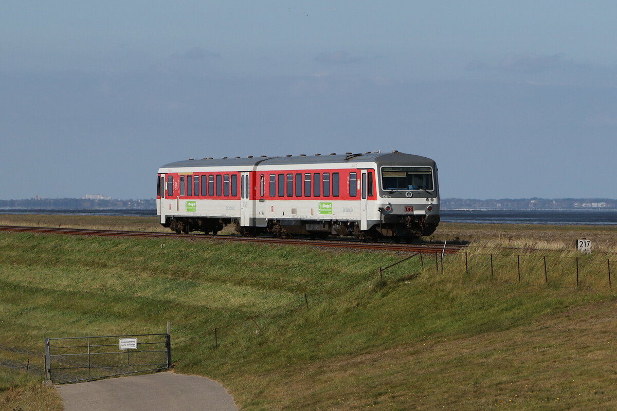 628 502 war am 15. September 2023 bei Klanxbll in Richtung Westerland unterwegs.