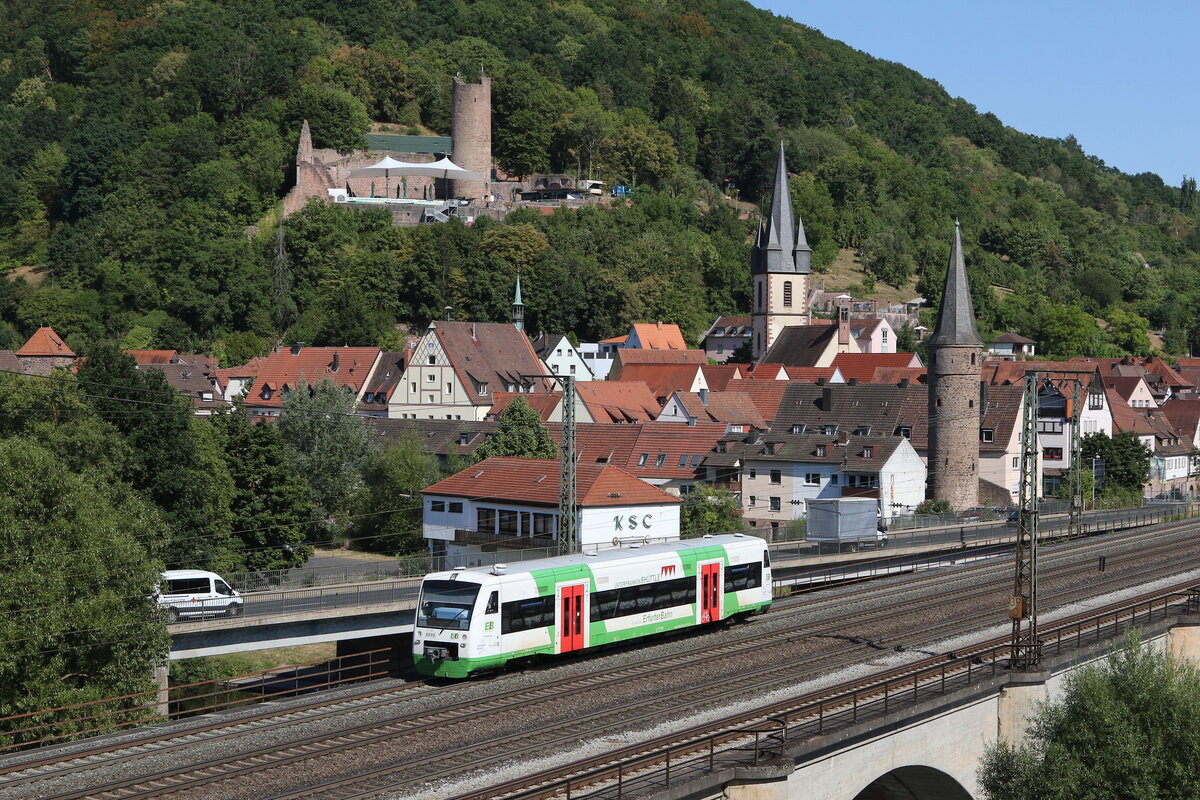 650 403 bei der Ausfahrt aus Gemnden am 8. August 2022.