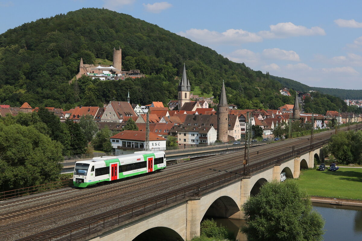 650 414 der  Erfurter Bahn  am 23. Juli 2021 bei Gemnden.