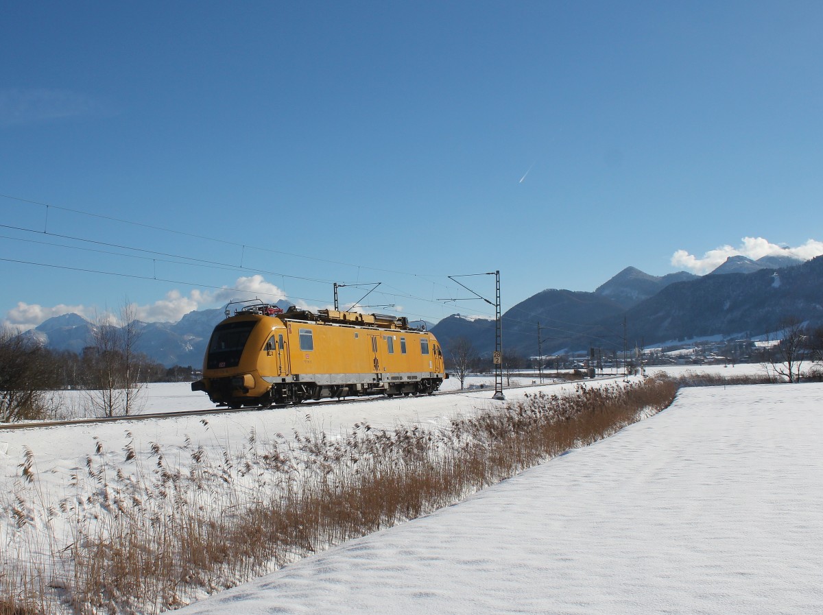 711 119-8 war am 28. Januar 2015 zum nchsten Einsatz bei Bernau am Chiemsee unterwegs.