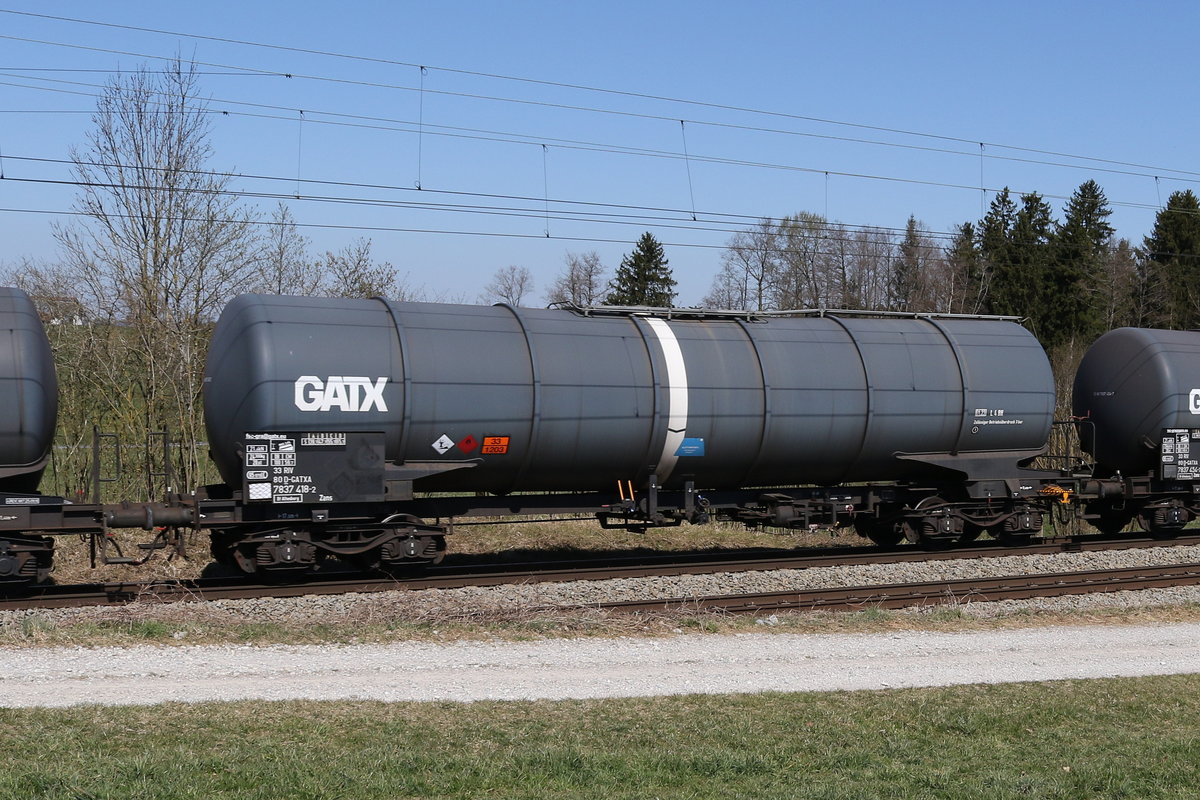 7837 418 (Zans) von  GATX  am 6. April 2020 bei Grabensttt.