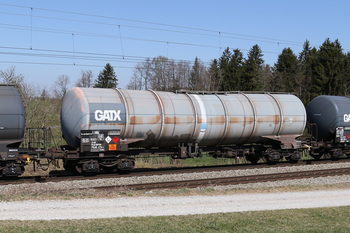 7848 476 (Zans) von  GATX  am 6. April 2020 bei Grabensttt.