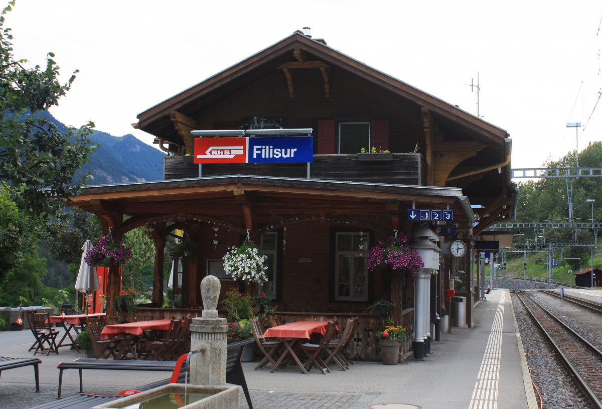 Der Bahnhof von  Filisur  am 17. August 2014.