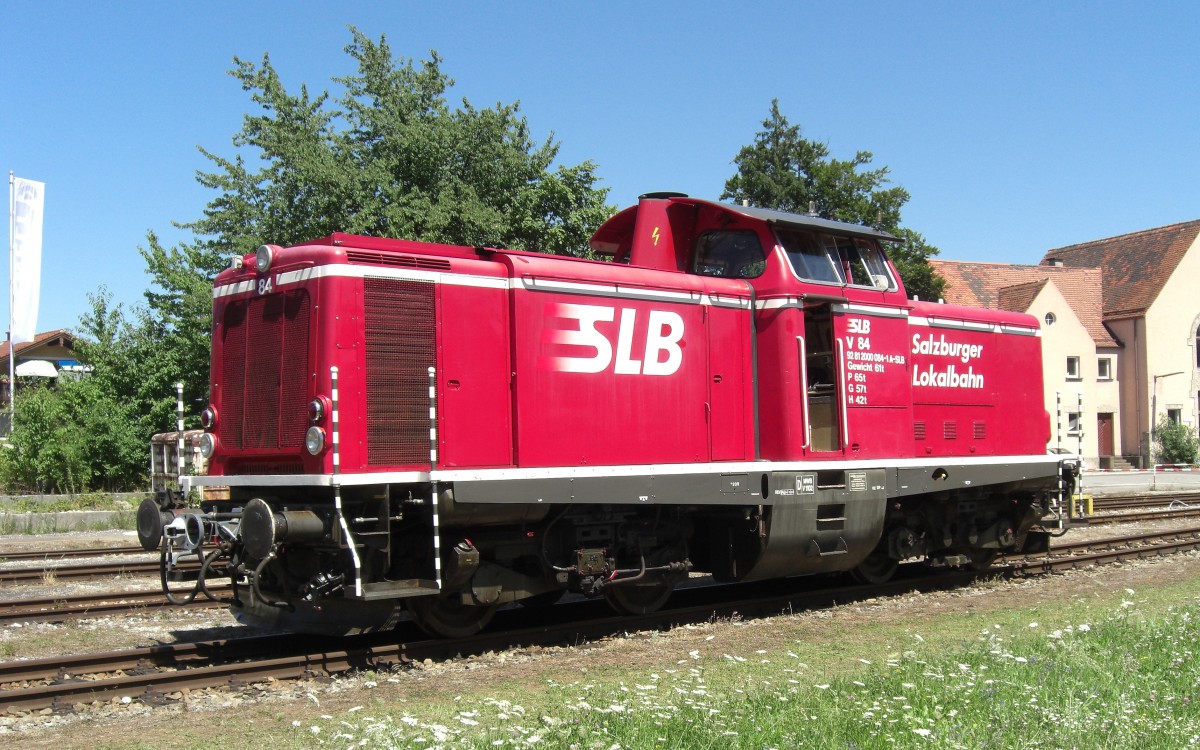 Diesel-Lok Nr. 84 war am 1. August 2010 in Freilassing abgestellt.
