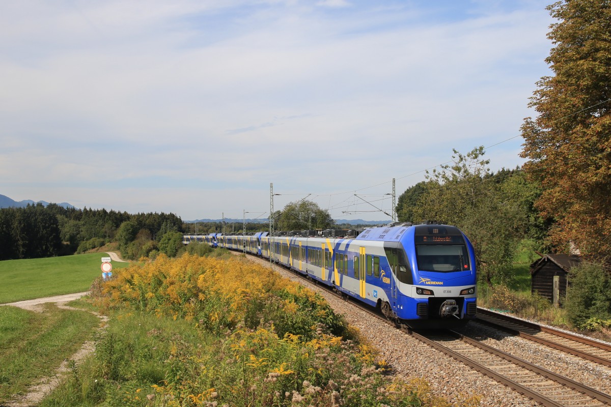 ET 306 auf dem Weg nach Salzburg am 13. September 2015 kurz vor Bergen.