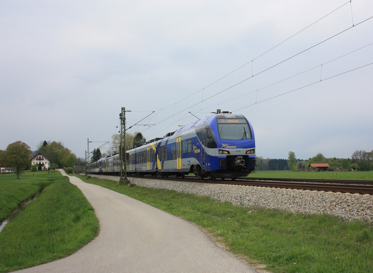 ET 313 am 18. April 2014 bei bersee am Chiemsee.