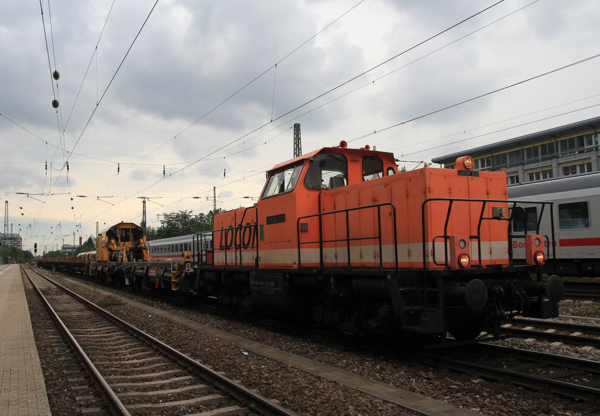 LOCON 213 mit einem Bauzug am 26. August 2013 in München/Heimeranplatz.