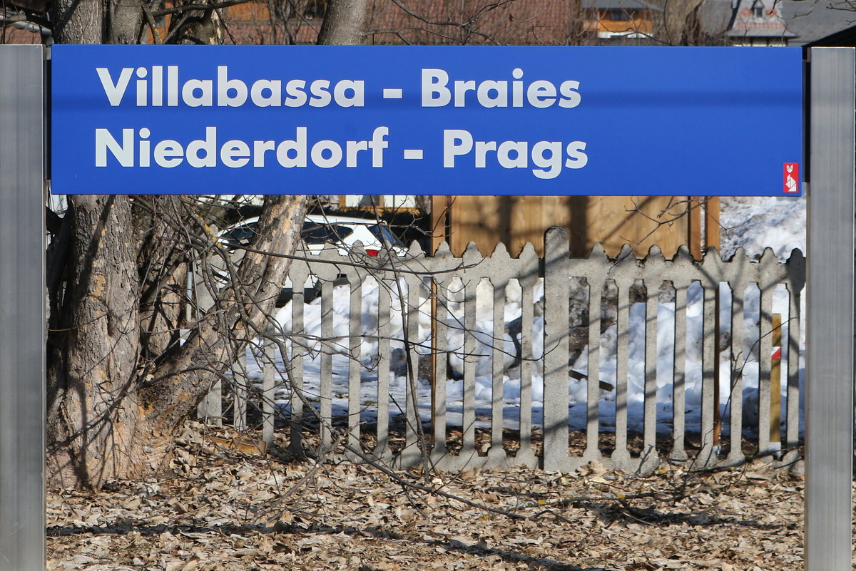  Niederdorf-Prags - Villabassa-Braies  im Pustertal am 19. Februar 2020.