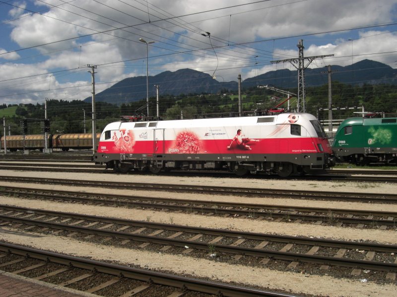 1116 087-6  Polen  hier beim Bahnfest in Wrgl/Tirol am
24. August 2008.