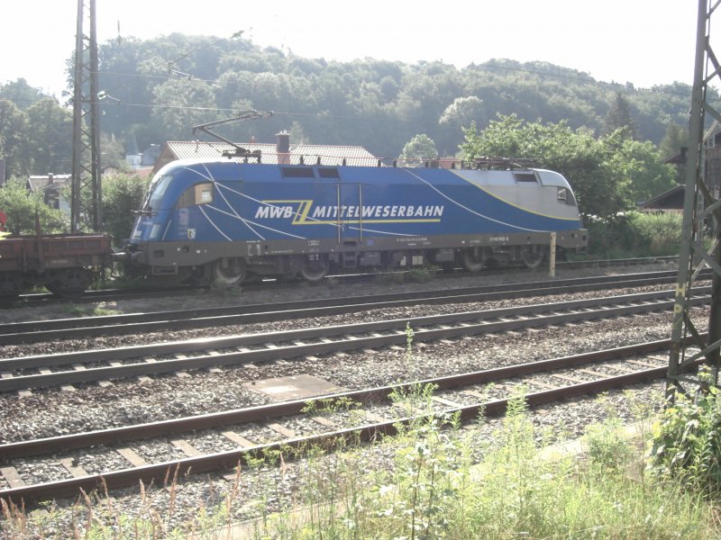 1116 912-5 in Prien am Chiemsee am 25. Juli 2008 bei einem
kurzen Zwischenstop. Leider stand die Sonne genau hinter der Lok.