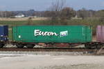 4961 332 (Sggmrss) mit einem  EUCON-Container  erwischte ich zum zweiten mal an diesem Tag, diesmal bei Bernau am Chiemsee.
