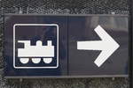 Hinweis-Schild im Bahnhof von  Padborg  am 14.