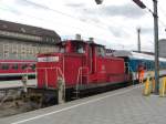 363 827-7 am 31. Mai 2008 beim zusammenstellen eines Zuges im
Mnchner Hauptbahnhof.