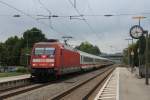 BR 101/445780/101-02-9-durchfaehrt-am-27-august 101 02-9 durchfhrt am 27. August 2013 den Bahnhof von Bernau am Chiemsee in Richtung Salzburg.