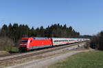 BR 101/693027/101-010-mit-einem-ec-aus 101 010 mit einem EC aus Salzburg kommend am 18. Mrz 2020 bei Grabensttt im Chiemgau.