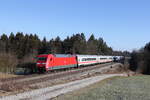 BR 101/802835/101-099-mit-dem-ic-koenigssee 101 099 mit dem 'IC Knigssee' aus Freilassing kommend am 8. Februar 2023 bei Sossau.