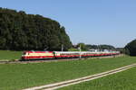 BR 101/826759/101-001-mit-dem-ake-rheingold-am 101 001 mit dem 'AKE-Rheingold' am 10. September 20223 bei Axdorf im Chiemgau.