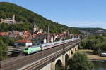 101 005  DEVK  mit dem  IC Knigssee  aus Wrzburg kommend am 6. August 202 in Gemnden.