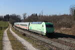 1101 005  DEVK  mit dem  EC 217  aus Mnchen kommend am 7. Februar 2023 bei Sossau im Chiemgau.