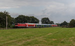 BR 112/522009/112-162-3-mit-einem-regionalzug-am 112 162-3 mit einem Regionalzug am 1. September 2016 bei Wulfsmoor.