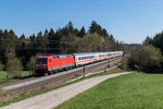 120 112-8 mit dem  IC Knigssee  am 11. April 2016 aus Berchtesgaden kommend bei Sossau.