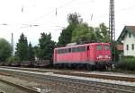 140 805-3 stand am 18. Juni 2012 mit einem Stahlzug im Bahnhof von Prien am Chiemsee.