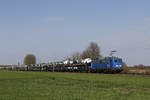 BR 140/653255/140-007-von-press-mit-einem 140 007 von 'PRESS' mit einem Autozug aus Bremen kommend am 30. Mrz 2019 bei Bremen-Mahndorf.